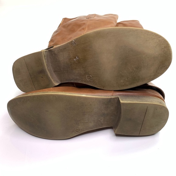 JustFab Knee High Boots Brown Faux Leather - Picture 3 of 8